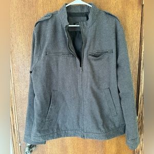 Apt 9 Men’s Gray Herringbone Dressy Coat Jacket Fall Winter Size XL